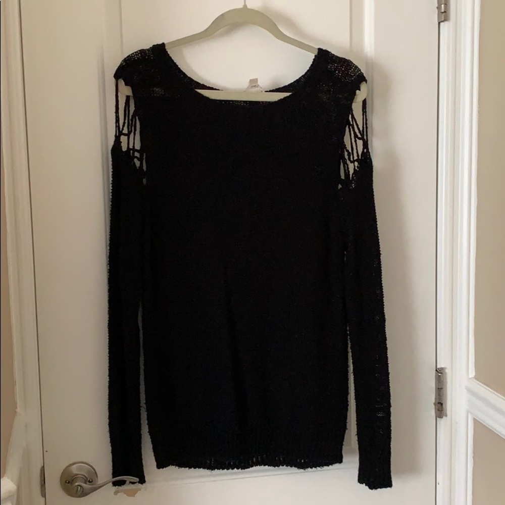 LA hearts Black Sweater with cut out shoulders